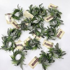 The Spring Shop Eucalyptus Greenery Napkin Rings Set of 15 Sage Green